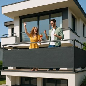 Balkónová tieniaca sieť 100x700 cm, sivá, MultiGarden