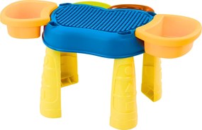 LEAN Toys Multifunkčný stôl 4v1 Bloky Rybárska kresba Modrá