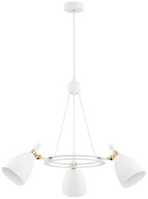 Argon 6148 - Luster na tyči CHARLOTTE 3xE27/15W/230V biela/zlatá