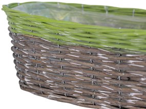 Hnedozelený oválný košík 42cm