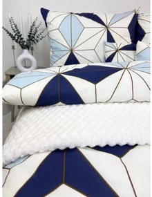 Obliečky Blue Vision 140x200 / 70x90 – moderný geometrický vzor, 100 % bavlna