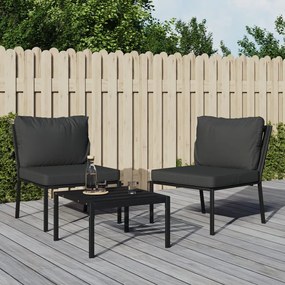 vidaXL Záhradné stoličky so sivými vankúšmi 2 ks 60x74x79 cm oceľ