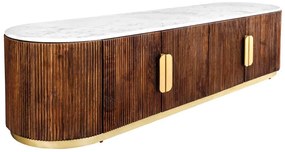 Dizajnový TV stolík Daichi 170 cm mango / mramor