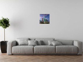 Gario Obraz s hodinami Dallas City USA Rozmery: 30 x 30 cm