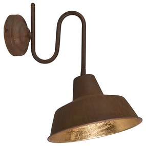 Priemyselná nástenná lampa hrdzavá so zlatým vnútorným priestorom - Factory