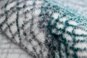 Moderný koberec DE LUXE 621 Sieť - Štrukturálny sivý / verde