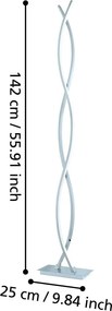 LED stojacia lampa v striebornej farbe (výška 142 cm) LASANA 2 – EGLO