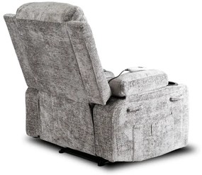 JAKS Masážne kreslo šedé mikroplyš Box