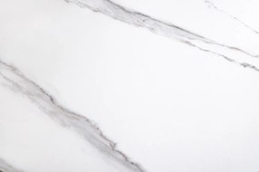 Konferenčný stolík DANCING RINGS 80-135 cm otočný keramický vrch s bielym mramorovým vzhľadom