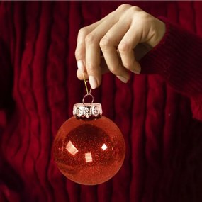 Vianočné guľky - červené SYSD1688-070 (30ks)