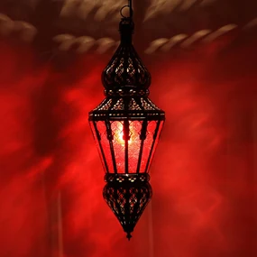 Orientálna závesná lampa Nura červená