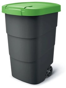 Záhradná nádoba s odolnými kolieskami, 110 l, zelená / antracit