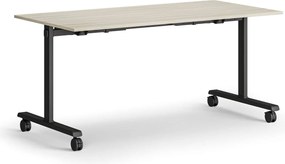 Mobilný stôl MATCH, 160x80 cm, čierna podnož, dub prírodný