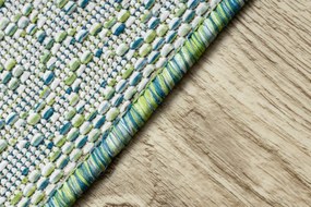 Dywany Łuszczów, Kusový koberec Sion Sisal Aztec 22184 green/blue/ecru – na von aj na doma, 80x150, zelená, chodba / predsieň