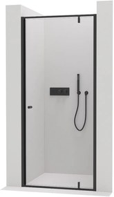 Cerano Ferri, 1-krídlové sprchové dvere 80x195 cm, 6mm číre sklo, čierny profil, CER-CER-425632