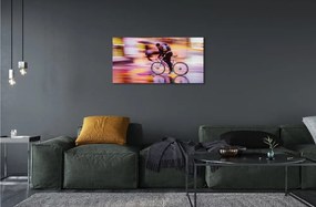 Obraz na skle Bike svetla muža 125x50 cm