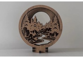 Li-Go 23580/DUB2 - LED stmievateľná stolová dekorácia LED/12W/230V 20x22 cm dub/lesk