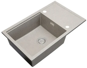 Gamma Advance 8050, 1-komorový granitový drez 800x500x210 mm, béžová, GMA-ZLE000151