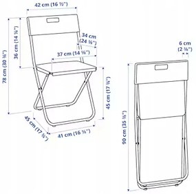 IKEA GUNDE Skladacia stolička čierna