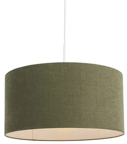 Závesná lampa biela so zeleným tienidlom 50 cm - Combi 1