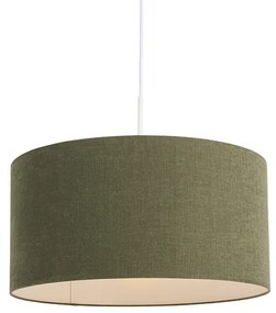 Závesné svietidlo biele so zeleným tienidlom 50 cm - Combi 1