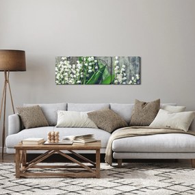 Obraz konvaliniek (s hodinami) (90x30 cm)