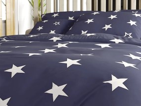 Bavlnené obliečky LINE STAR tmavomodré