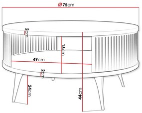 Konferenčný stolík STIFF - čierny / mramor bianco