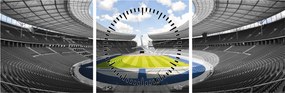 Obraz - futbalový štadión (s hodinami) (90x30 cm)
