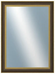 DANTIK - Zrkadlo v rámu, rozmer s rámom 60x80 cm z lišty ZVRATNÁ čiernozlatá plast (3071)