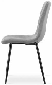 Set troch jedálenských stoličiek TURIN zamatové svetlosivé