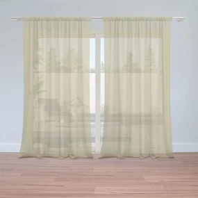 Sablio Záclony Žltohnedá: 2ks 150x250cm