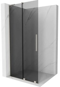 Mexen Velar L, posuvná sprchová zástena Walk-in 120 x 200 cm, 8mm šedé sklo, brúsená oceľ, 871-120-003-43-97