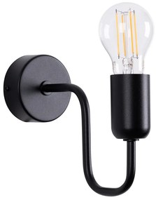 Nástenné svietidlo Vector 1, čierne telo svietidla