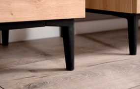 Široká komoda so zásuvkami Nola, dub artisan/čierna