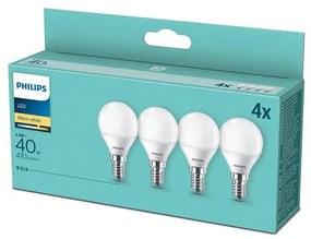 SADA 4x LED Žiarovka Philips P45 E14/5,5W/230V 2700K