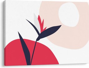 Obraz - Ružová florálna abstrakcia N⁰1 (70x50 cm)