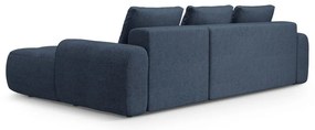 Tmavomodrá rozkladacia/s úložným priestorom rohová pohovka (pravý roh/s leňoškou) Linz – Cosmopolitan Design