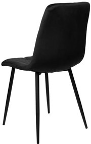 Jedálenská stolička MADISON zamatová, čierna