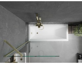 Mexen Next, 1-krídlová vaňová zástena 80 x 150 cm, 6mm číre sklo, zlatá matná, 895-080-000-00-00-55