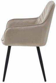 Kreslo NANA - tmavý béžový zamat / čierne nohy