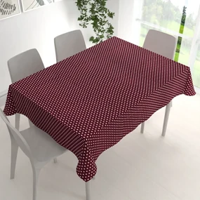 Biante Bavlnený obdĺžnikový obrus Sandra SA-351 Biele hviezdičky na tmavo červenom 60x100 cm