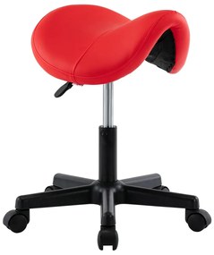 vidaXL Pracovná stolička červená umelá koža