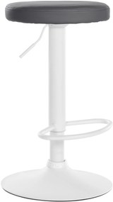 Barová stolička Ponte - koženka, biely rám - Sivá