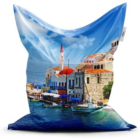 Sablio Sedací vak Domčeky pri pobreží - 150x100 cm