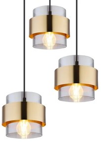 Globo 15560-3H - Luster na lanku MILEY 3xE27/60W/230V čierna/mosadz