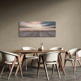 Obraz - Mólo pri západe slnka (120x50 cm)