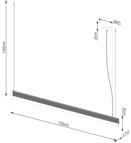 Závesné LED svietidlo Farge 120, 1x LED 38w, 4000k, p