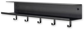 Čierny kovový nástenný vešiak s poličkou 50 cm Easy – Spinder Design