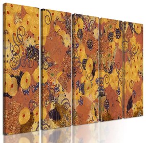 5-dielny obraz abstraktné umenie podľa G. Klimta